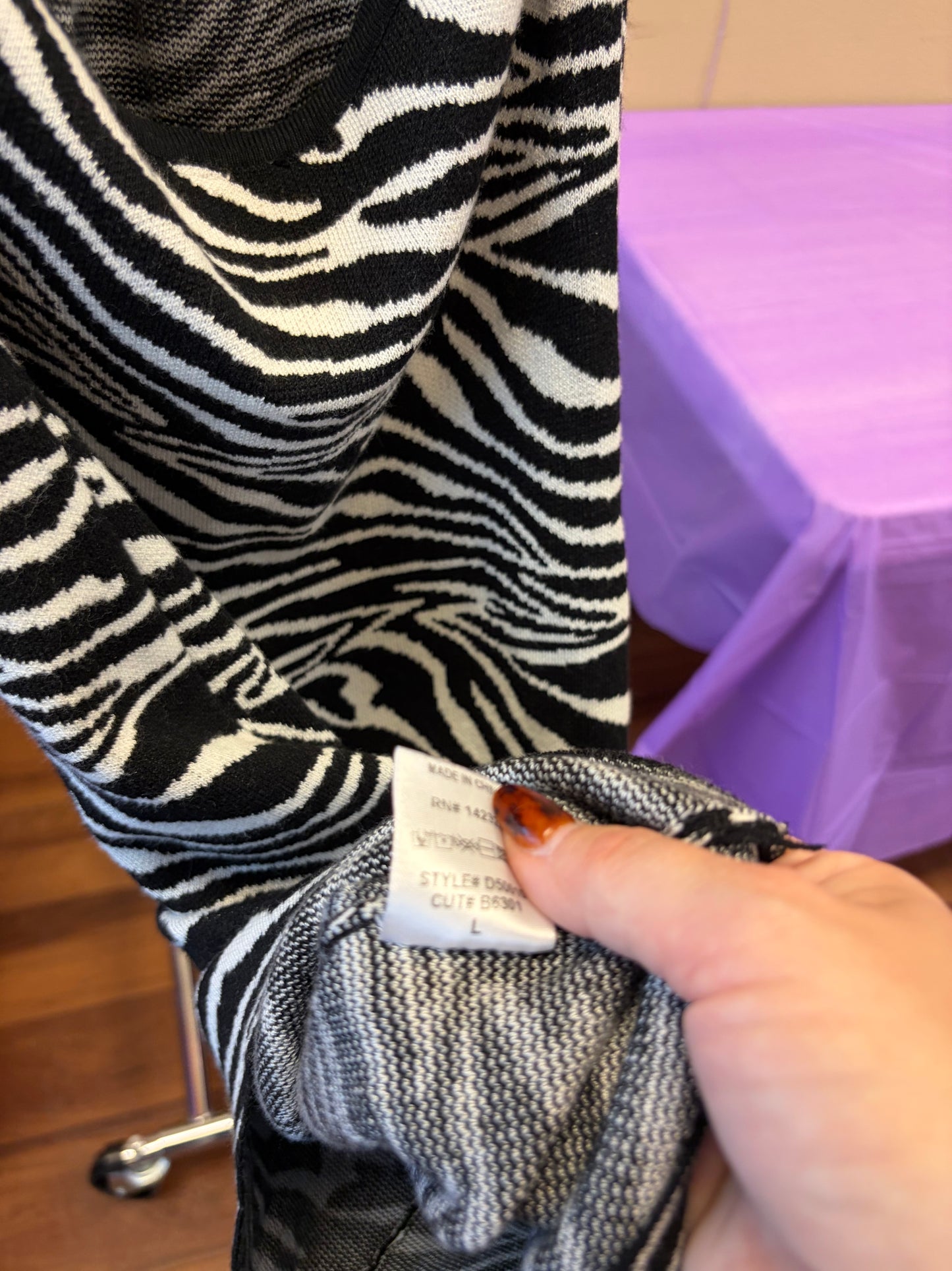 Zebra Halter Dress - L