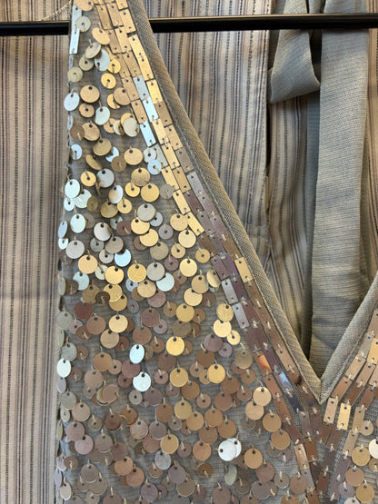 Gray Sequined Sparkle Tank - S