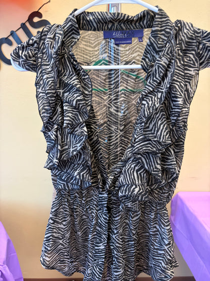 Miley Cyrus Cheetah Ruffle Tank - S