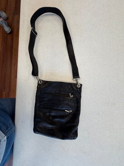 Y2K Black Leather Crossbody Purse