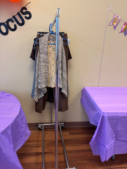 Brown Crochet Vest - S