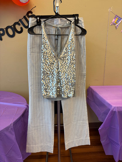 Gray Sequined Sparkle Tank - S