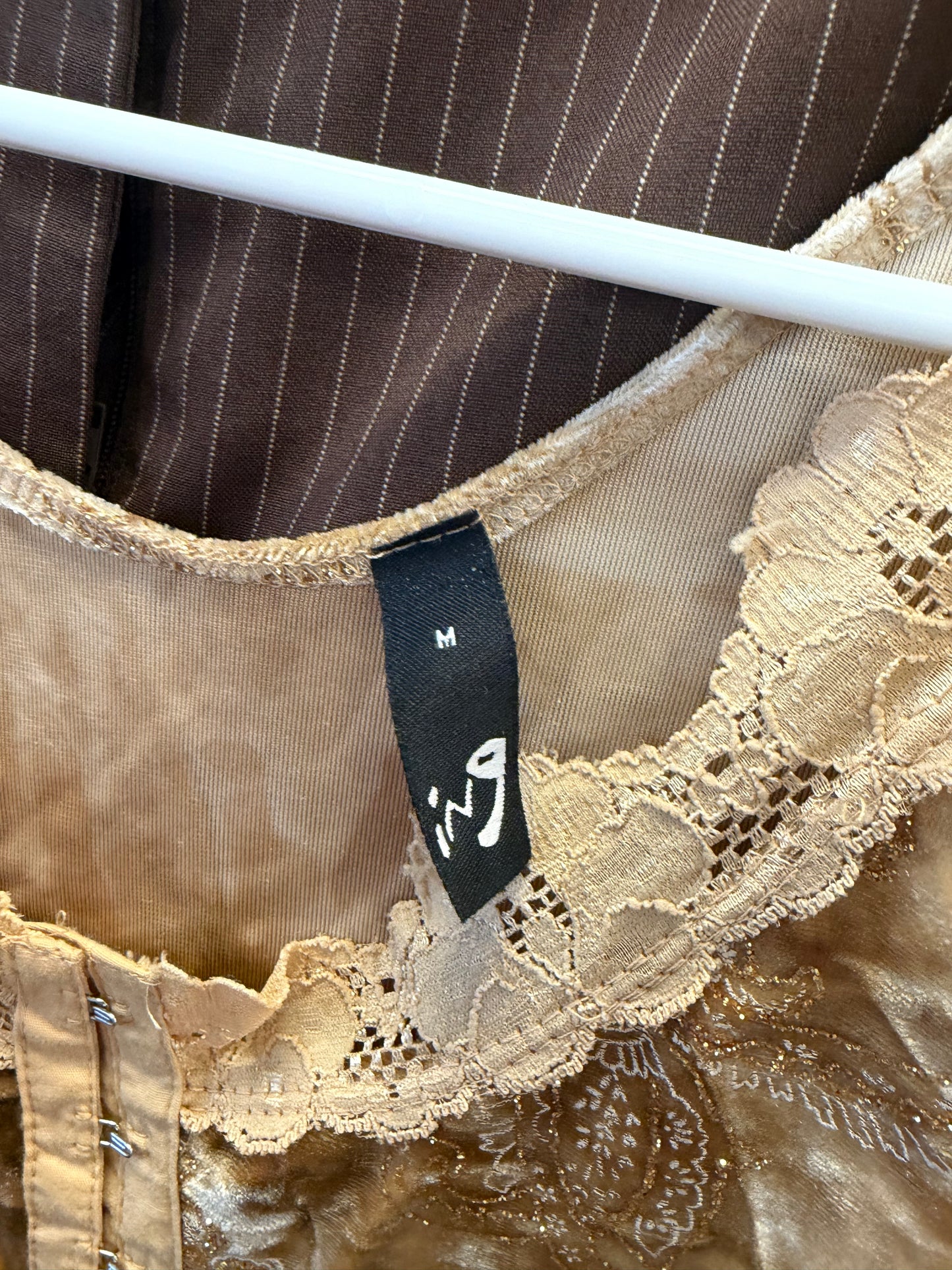 Gold Velvet Corset Tank - M