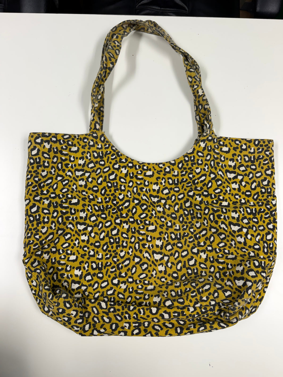 Yellow leopard tote