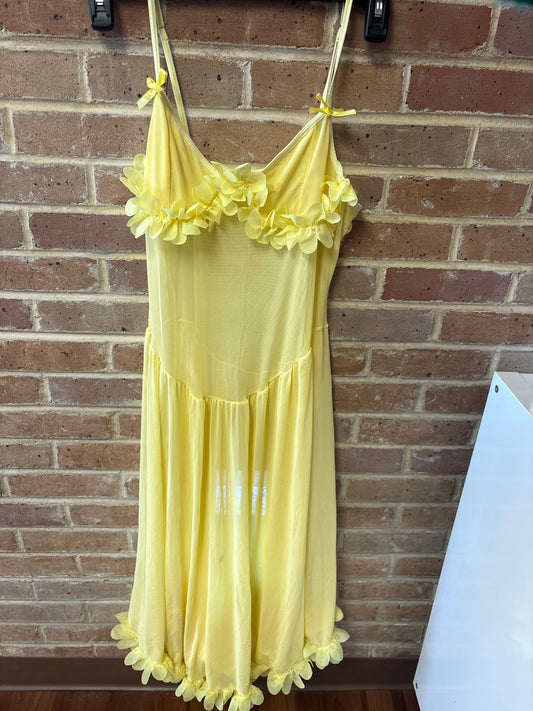 Valentine’s Day Yellow Floral Dress M