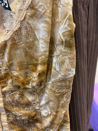 Gold Velvet Corset Tank - M