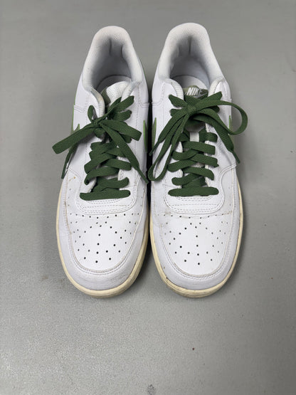 Nike White/Green Court Vision Low Sneakers- W 11
