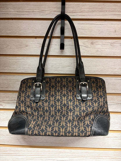 Vintage Fossil signature canvas hobo bag