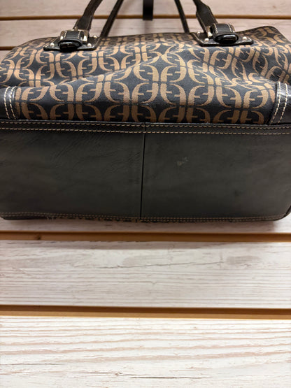 Vintage Fossil signature canvas hobo bag