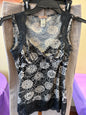 Brown & Black Lace Tank - S