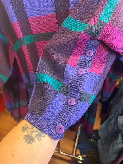 VINTAGE SET- Wool Purple Plaid Set-M