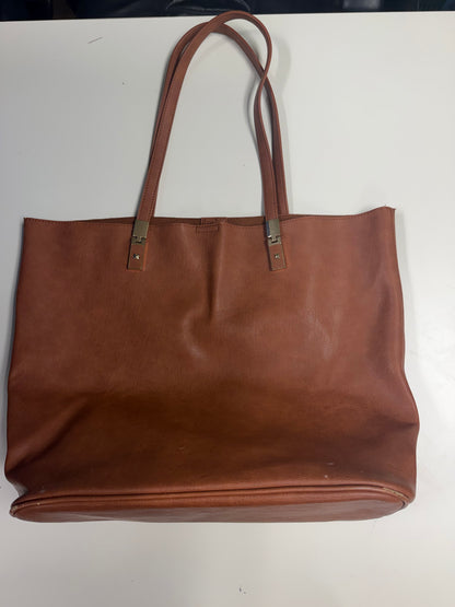 Brown floppy leather tote