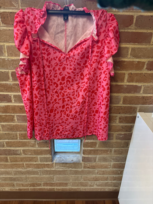 Valentine’s Day Leopard Blouse 3XL