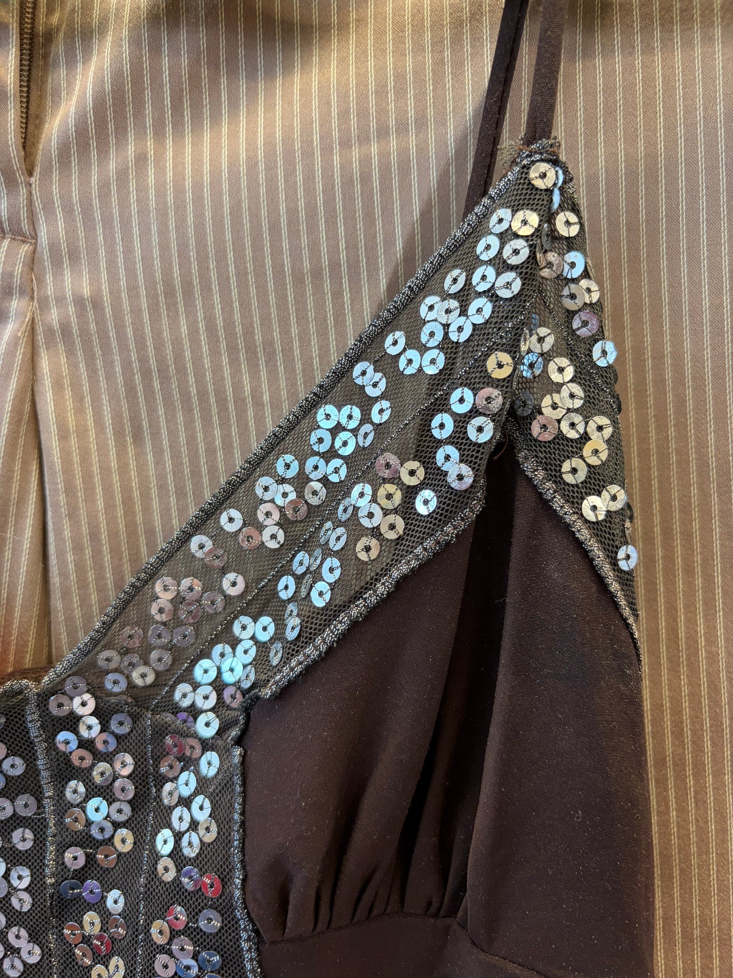 Brown Sequined Tank - S