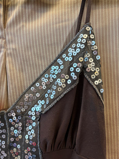 Brown Sequined Tank - S