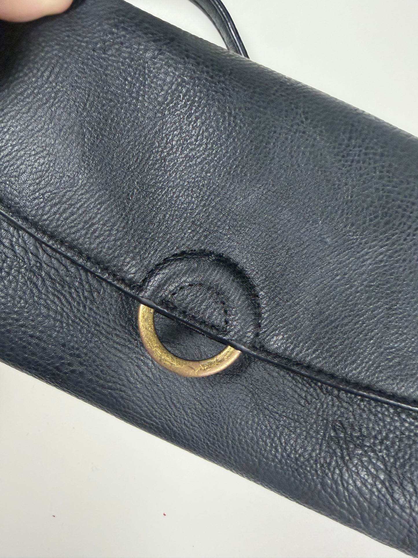 Black leather crossbody