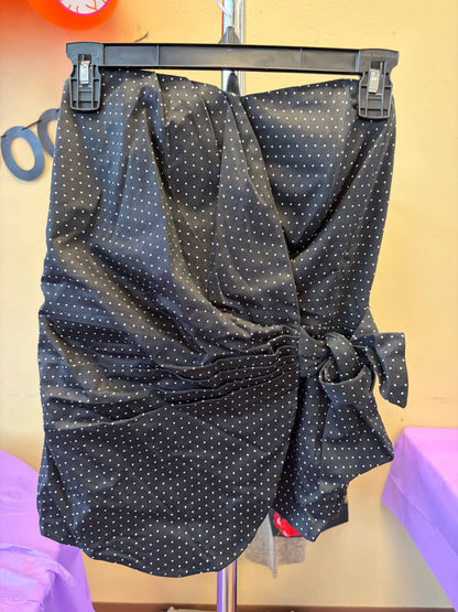 Black Polka Dot Strapless Top - Size 2