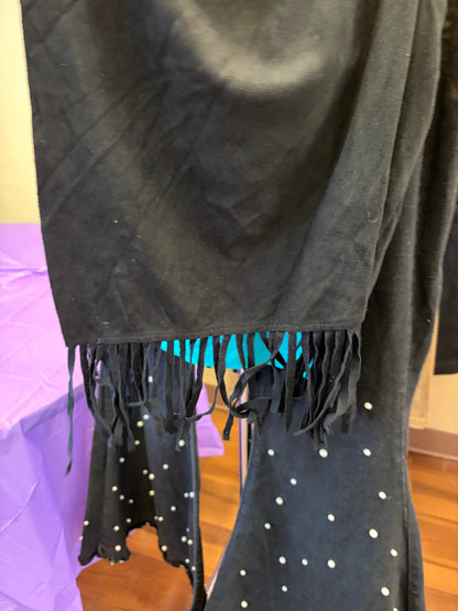 Black Fringe Vest - L