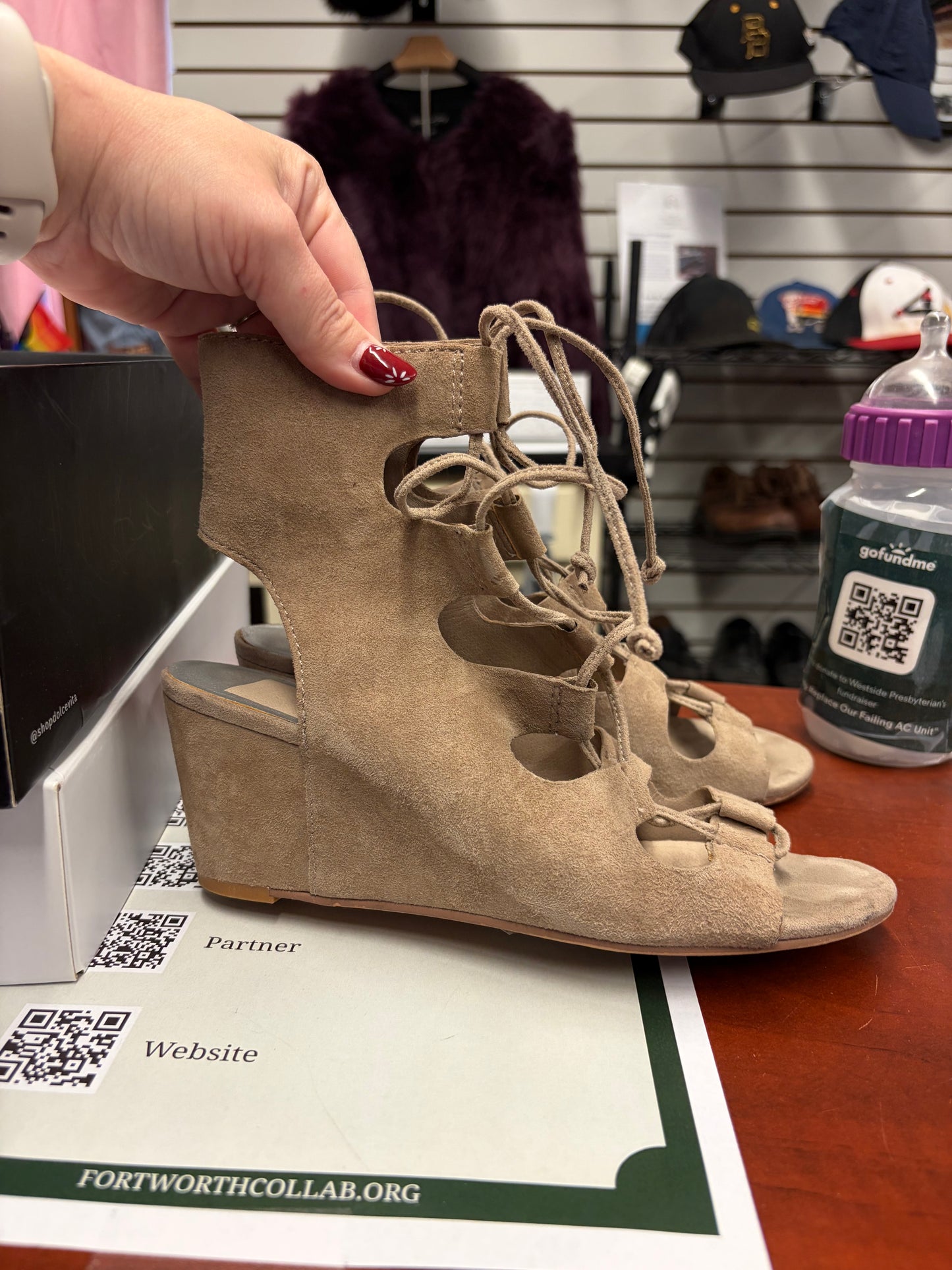 Dolce Vita Almond Suede Gladiator Sandals-6