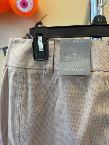 Ann Taylor Tan Pinstripe Pants - Size 6