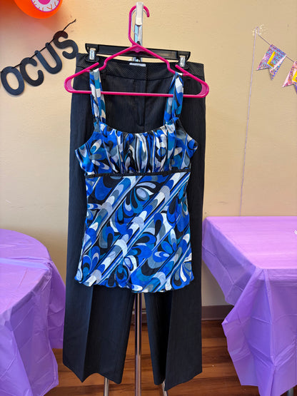 Blue Y2K Dressy Tank - S