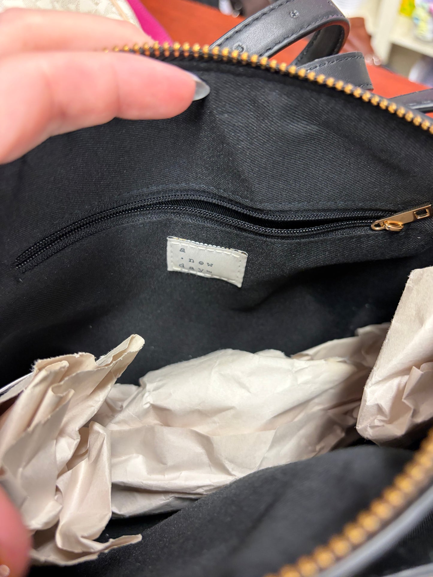 Vintage Fossil signature canvas hobo bag