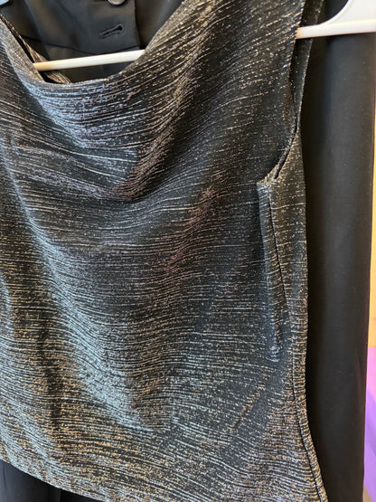 Black Shimmer Scoop Tank - S