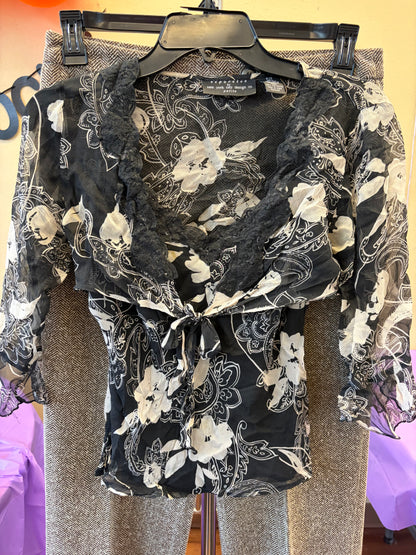 Black Flower Tank & Cover - S