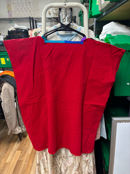 Embroidered Mexican Top Red-M