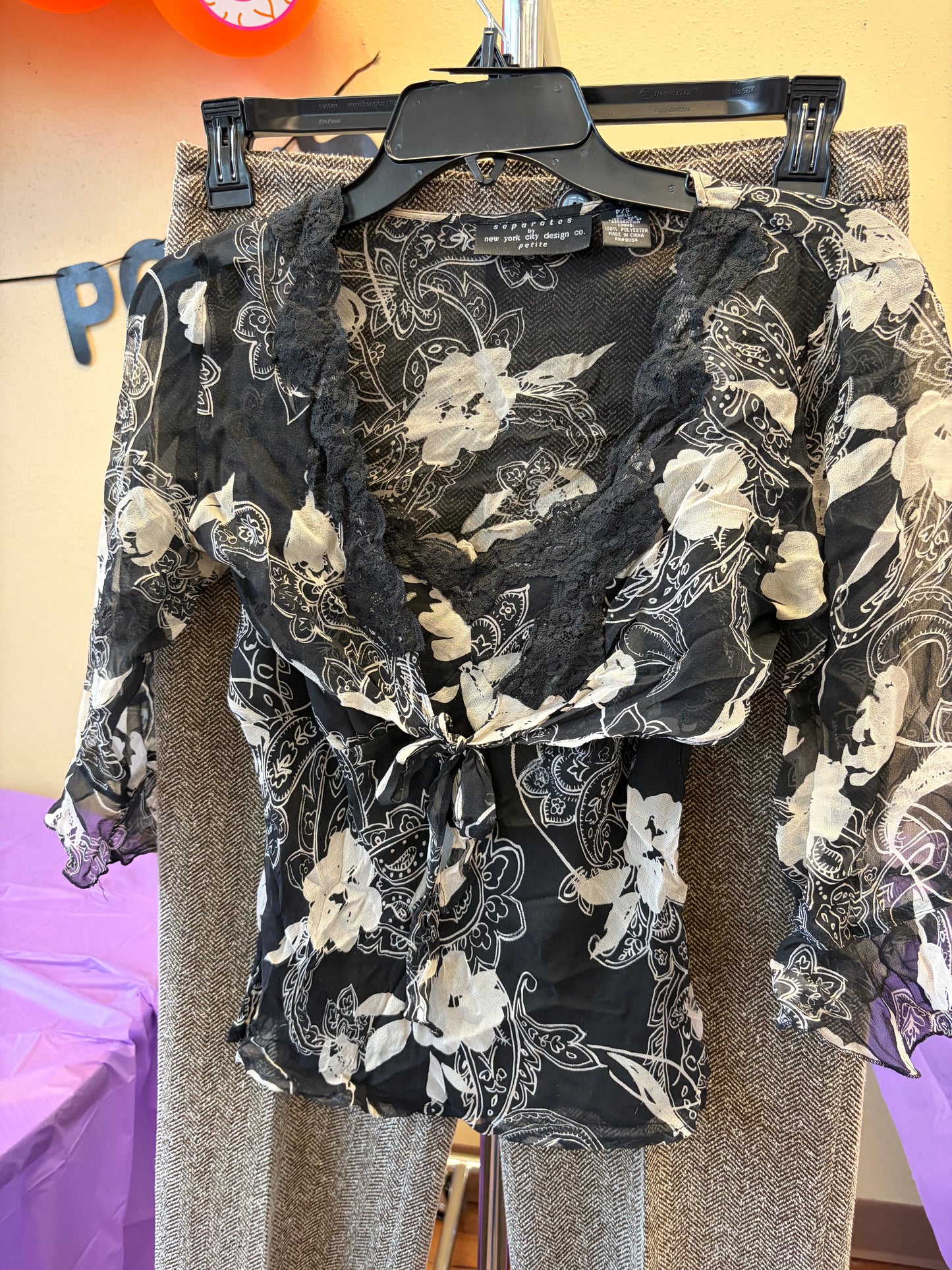 Black Flower Tank & Cover - S