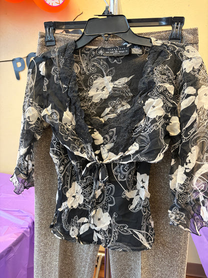 Black Flower Tank & Cover - S