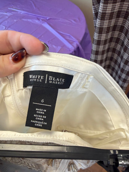 White Embroidered Strapless Top - Size 6