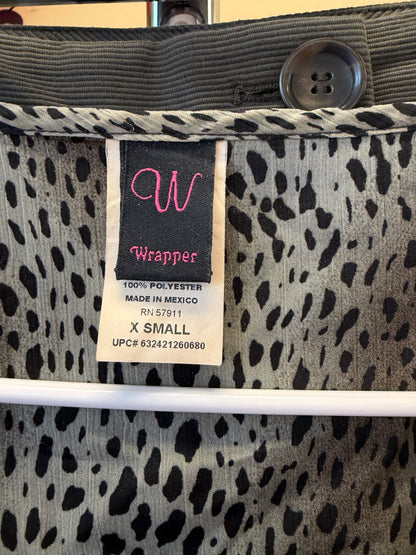 Green Cheetah Ruffle Tank - XS