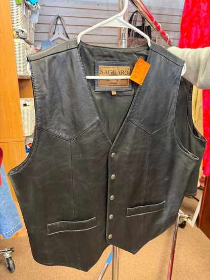 Saguaro West Leather Vest- XL