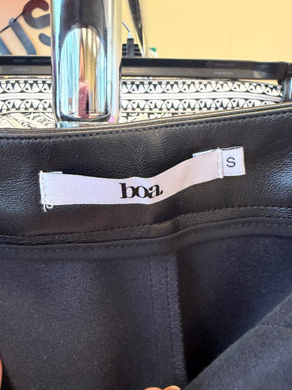 Black Faux Leather Pants - S