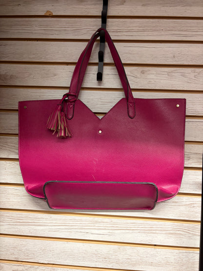 Neiman Marcus Fuchsia Double Tassle Tote