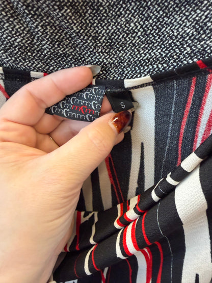 Black & Red Front Tie Tank - S