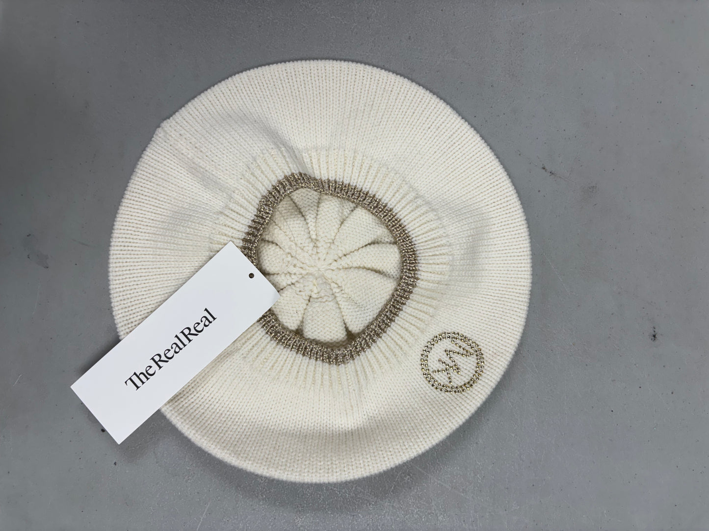 MK Cream and Gold Beret