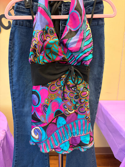 Pink & Purple Y2K Halter Tank - S