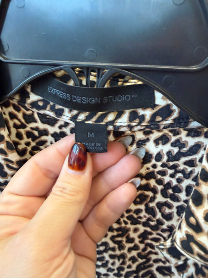 Cheetah Wrap Top - M