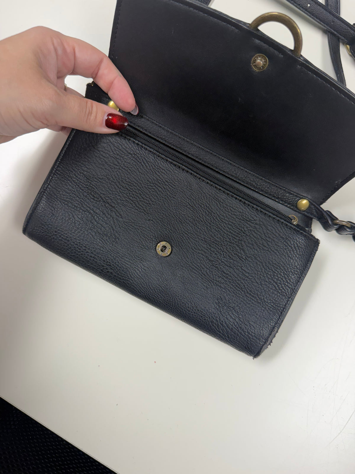 Black leather crossbody