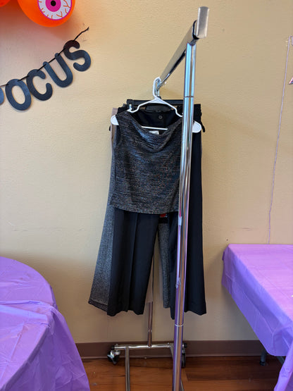 Black Shimmer Scoop Tank - S