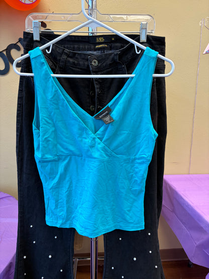 Express Turquoise Crossover Tank- M