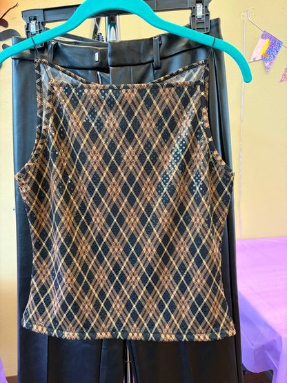 Express Brown Sequined Tank - M