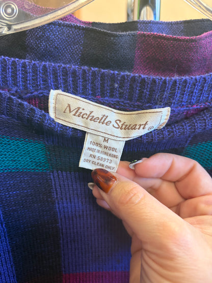 VINTAGE SET- Wool Purple Plaid Set-M