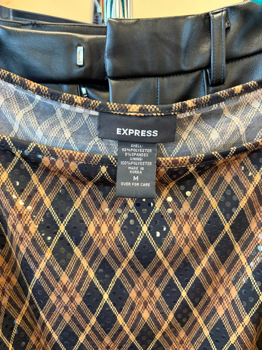 Express Brown Sequined Tank - M