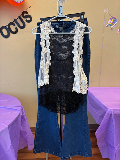 Wet Seal Lacy Black Tank - S