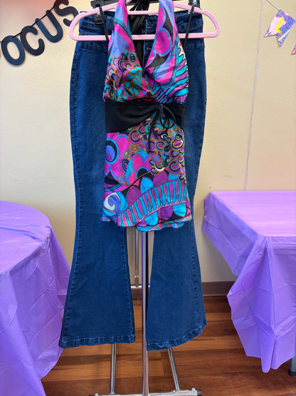 Pink & Purple Y2K Halter Tank - S