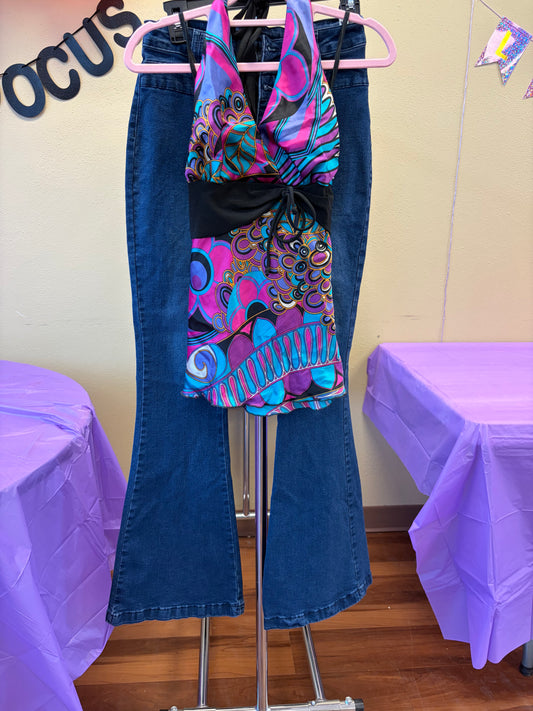 Pink & Purple Y2K Halter Tank - S