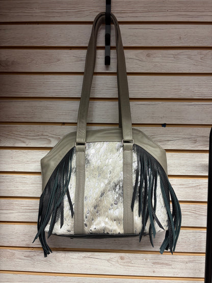 Western cowhide w/leather fringe AUTHENTIC handbag